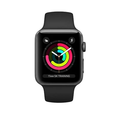 Apple Watch S3 42mm asztroszürke alumíniumtok, fekete sportszíjas okosóra