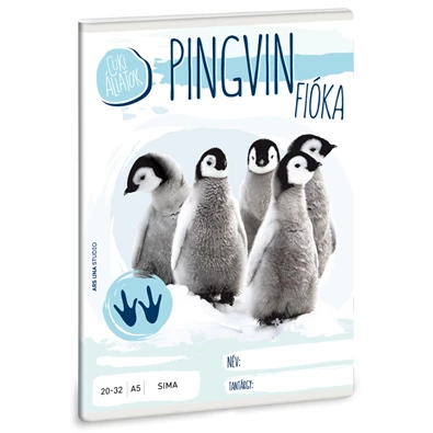 Ars Una cuki pingvin fióka A5 20-32 sima füzet