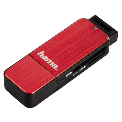 Hama 123902 USB 3.0 SD/MicroSD vörös kártyaolvasó