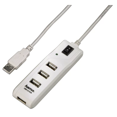 Hama 54591 BUSPOWERED 4 portos fehér kapcsolós USB 2.0 HUB
