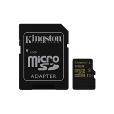 Kingston 16GB SD micro (SDHC Class U3 UHS-I) (SDCG/16GB) memória kártya adapterrel
