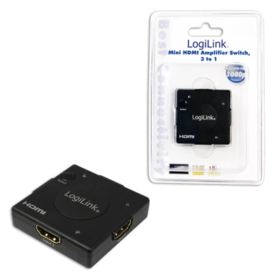 Logilink HD0006 Mini HDMI 3-az-1ben Switch, erősítővel