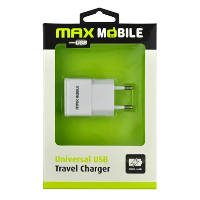 Max Mobile fehér USB hálózati töltő