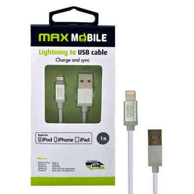 Max Mobile Lightning MFI ezüst adatkábel
