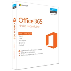 Microsoft Office 365 Otthoni verzió P2 ENG 5 Felhasználó 1 év dobozos irodai programcsomag szoftver