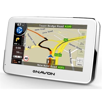 NAVON N490 plus 4,3" iGO8 Magyarország fehér GPS navigáció