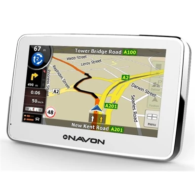 NAVON N490 plus 4,3" iGO8 Magyarország fehér GPS navigáció