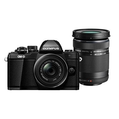 Olympus E-M10 II 14-42 II R 40-150 R DZK fekete digitális fényképezőgép