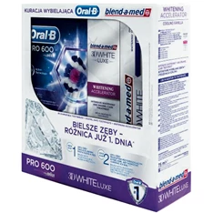 Oral-B Pro 600 elektromos fogkefe + BAM Accelerator fehérítő emulzió + BAM White Brillance fogkrém