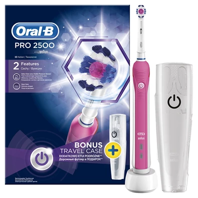 Oral-B PRO 2500 3D White elektromos fogkefe + úti tok