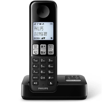Philips D2351B/53 DECT fekete üzenetrögzítős vezeték nélküli telefon