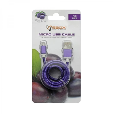 Sbox USB AM-MICRO-15U 1,5m lila Micro USB kábel