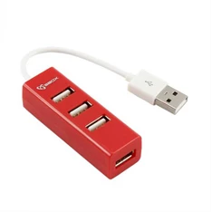 Sbox H-204R 4 portos piros USB HUB