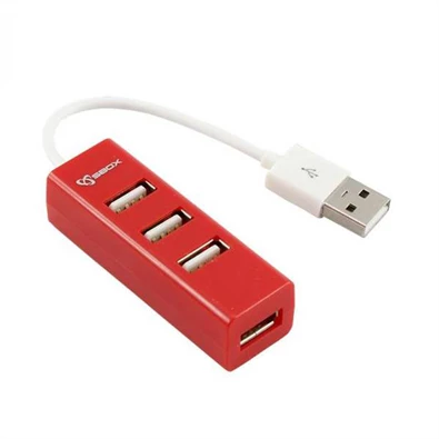 Sbox H-204R 4 portos piros USB HUB