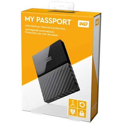 Western Digital My Passport WDBYNN0010BBK 2,5" 1TB USB3.0 fekete külső winchester