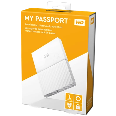 Western Digital My Passport WDBYNN0010BWT 2,5" 1TB USB3.0 fehér külső winchester