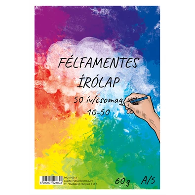 10-50 félfamentes írólap