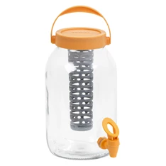 IRIS üveg italadagoló gyümölcstartóval 3.000ml, barack színű