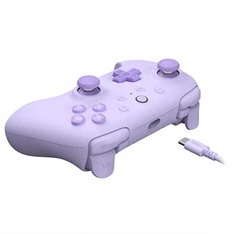 8BitDo Ultimate 2C Wired, PC (Windows), Mobil (Android), 1000Hz, Hall-Effect, lila vezetékes kontroller