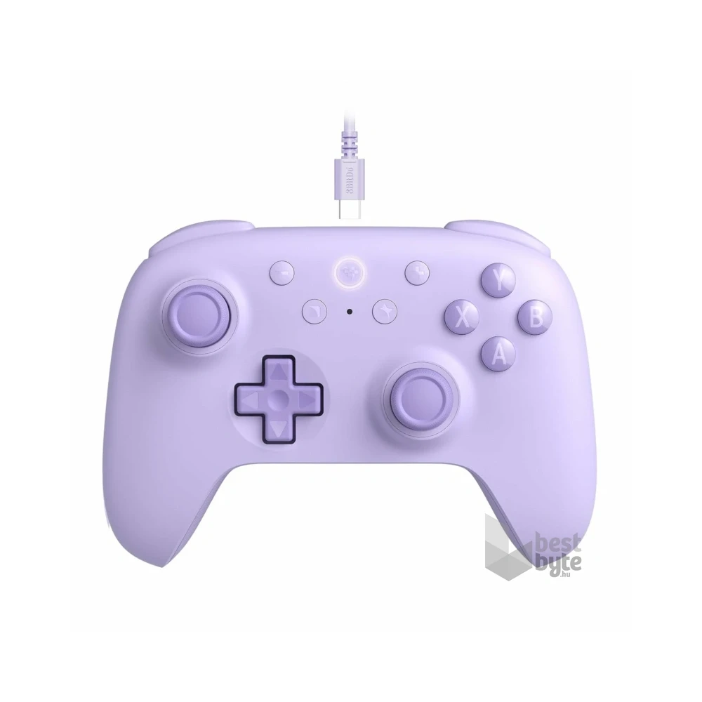 8BitDo Ultimate 2C Wired, PC (Windows), Mobil (Android), 1000Hz, Hall-Effect, lila vezetékes kontroller