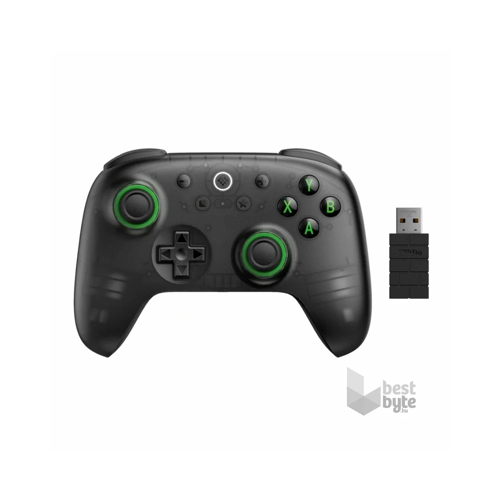 8BitDo Ultimate 2C Wireless, PC, Mobil (Android), Hall-Effect, fekete vezeték nélküli kontroller