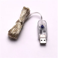 8 programos 10m/távirányítós/meleg fehér/100db LED-es/USB-s fénydekoráció