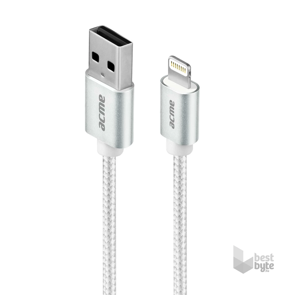 ACME CB2021S Premium 1m MFI Lighting ezüst fonott kábel