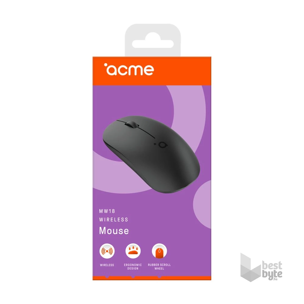 ACME MW18 vezeték nélküli fekete egér