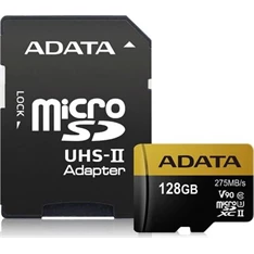 ADATA 128GB SD micro Premier ONE (SDXC Class 10 UHS-II U3) (AUSDX128GUII3CL10-CA1) memória kártya adapterrel