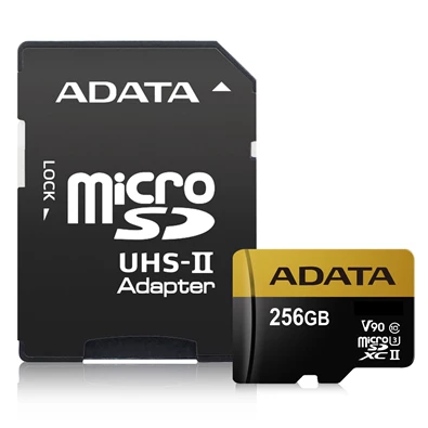 ADATA 256GB SD micro Premier ONE(SDXC Class 10 UHS-II U3) (AUSDX256GUII3CL10-CA1) memória kártya adapterrel
