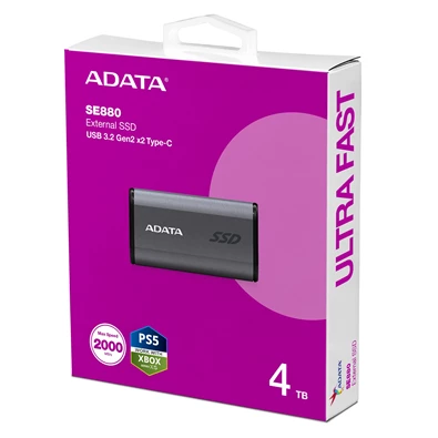 ADATA 4TB USB 3.2 Gen2x2 SE880 (AELI-SE880-4TCGY) szürke külső SSD
