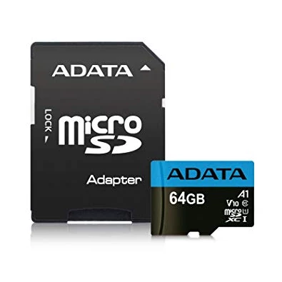 ADATA 64GB SD micro Premier (SDXC Class 10 UHS-I) (AUSDX64GUICL10A1-RA1) memória kártya adapterrel
