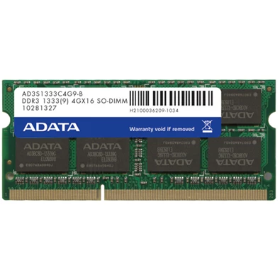 ADATA 4GB/1333MHz DDR-3 (AD3S1333C4G9-R) notebook memória