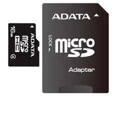 ADATA 16GB SD micro (SDHC Class 4) (AUSDH16GCL4-RA1) memória kártya adapterrel