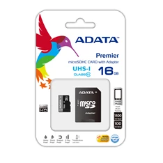 ADATA 16GB SD micro (SDHC Class 10 UHS-I) (AUSDH16GUICL10-RA1) memória kártya adapterrel