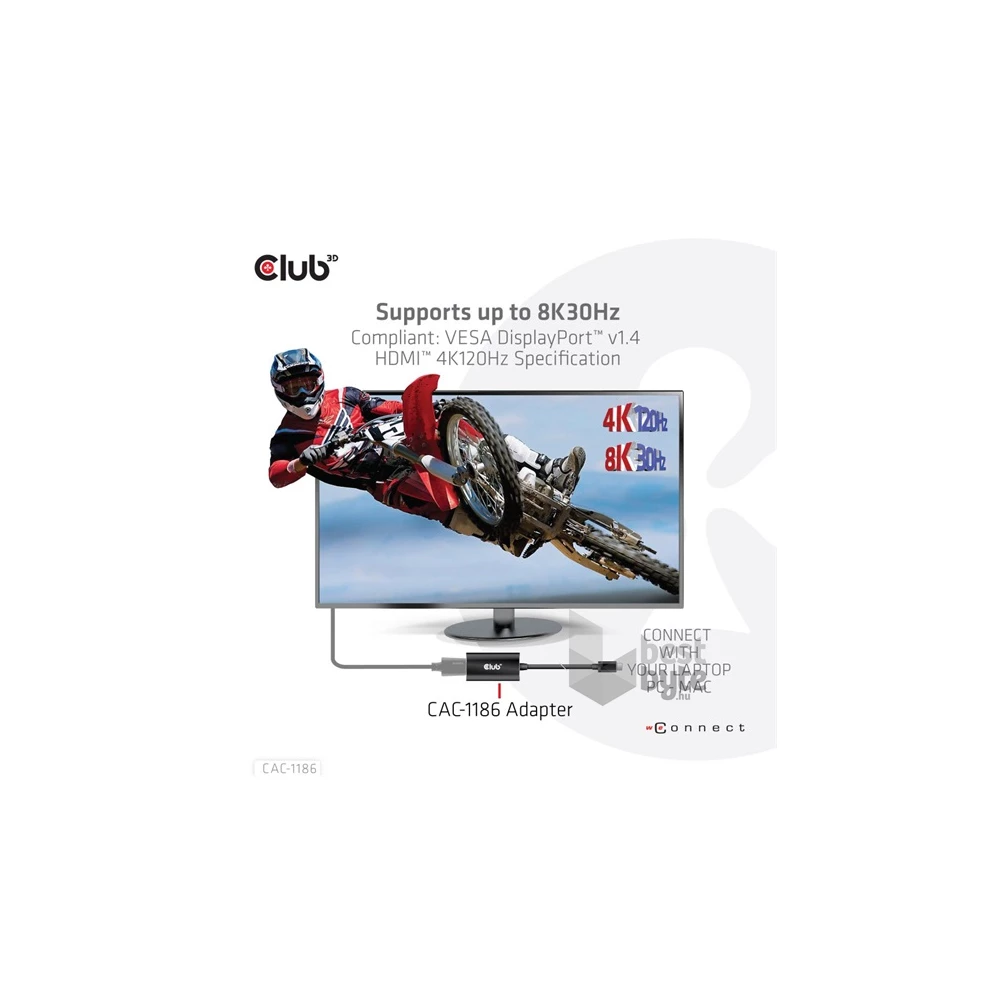 Club3D Mini DisplayPort 1.4 to HDMI 4K120Hz with DSC1.2 Active Adapter M/F