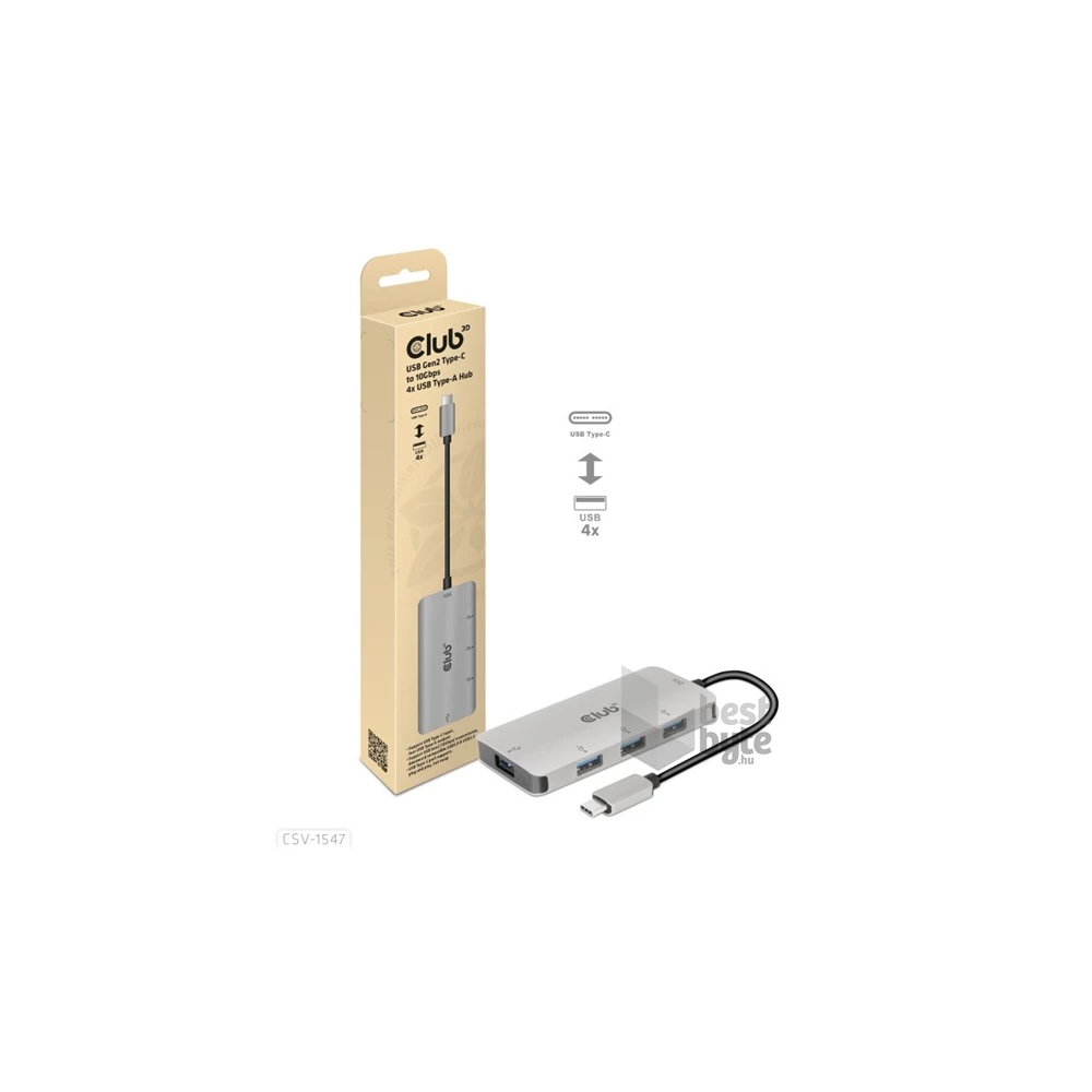 Club3D USB Gen2 Type-C – 10 Gbps sebességű 4 db USB Type-A adapter