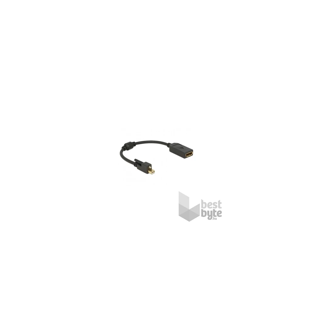 Delock 62638 mini Displayport 1.2-dugós csatl. csavarral > Displayport-csatl.hüvely 4K adapter