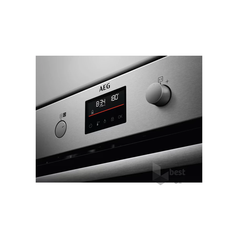 AEG BPS351161M SteamBake inox, beépíthető, sütőtér: 72L, grill, légkeverés, pirolitikus, sütő