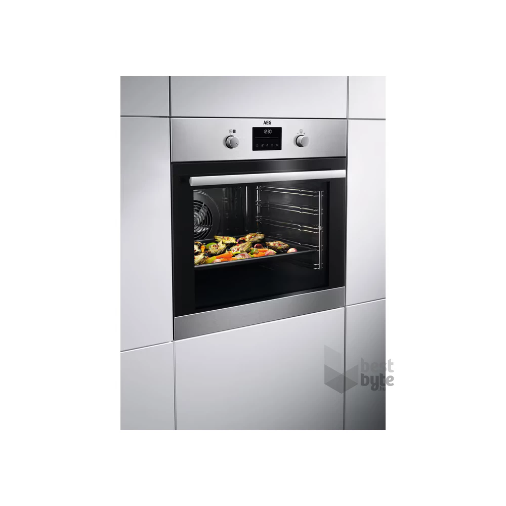 AEG BPS351161M SteamBake inox, beépíthető, sütőtér: 72L, grill, légkeverés, pirolitikus, sütő