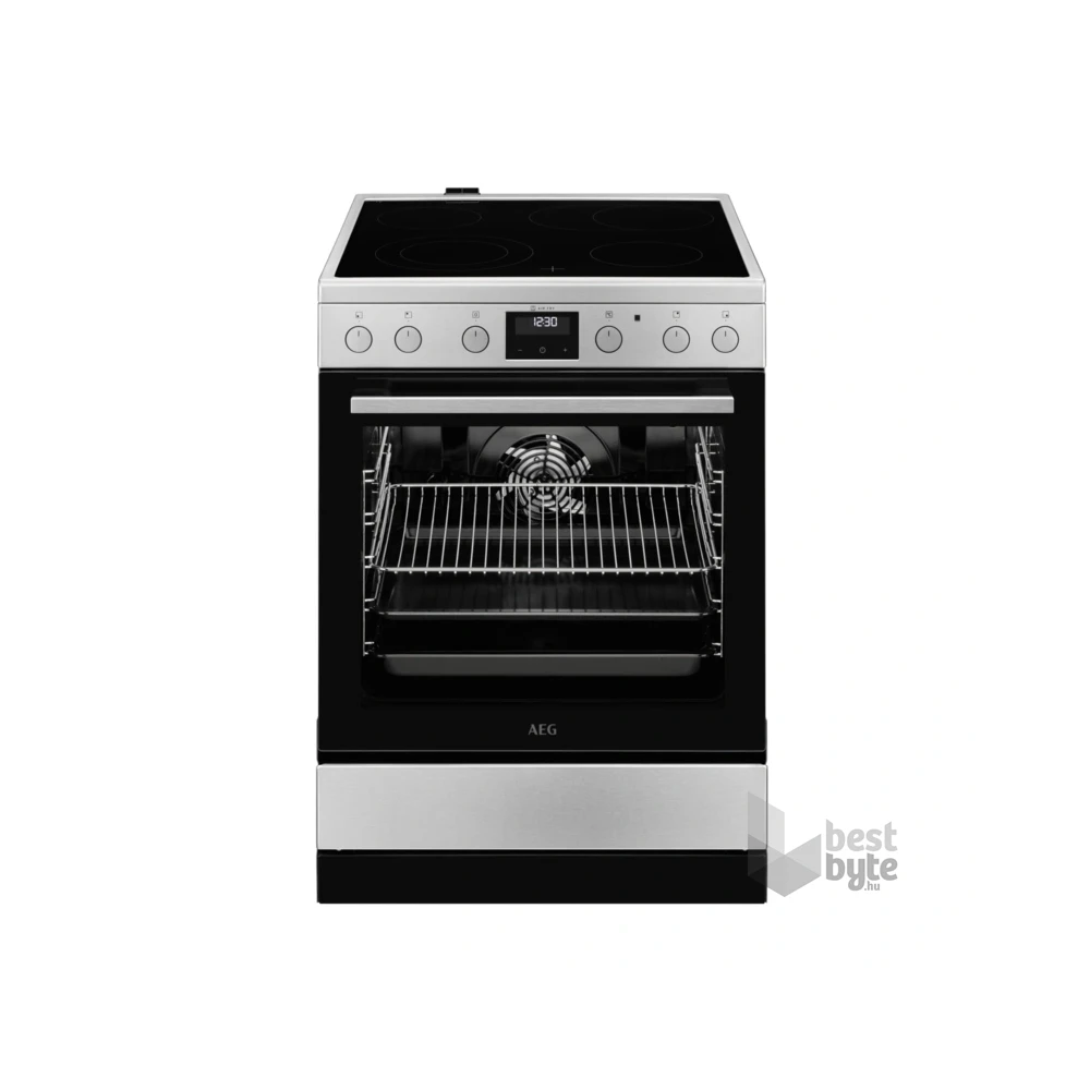 AEG CCB6446ABM inox, szabadonálló, kerámialapos, elektromos, főzőzóna: 4, sütő:72L, grill, tűzhely