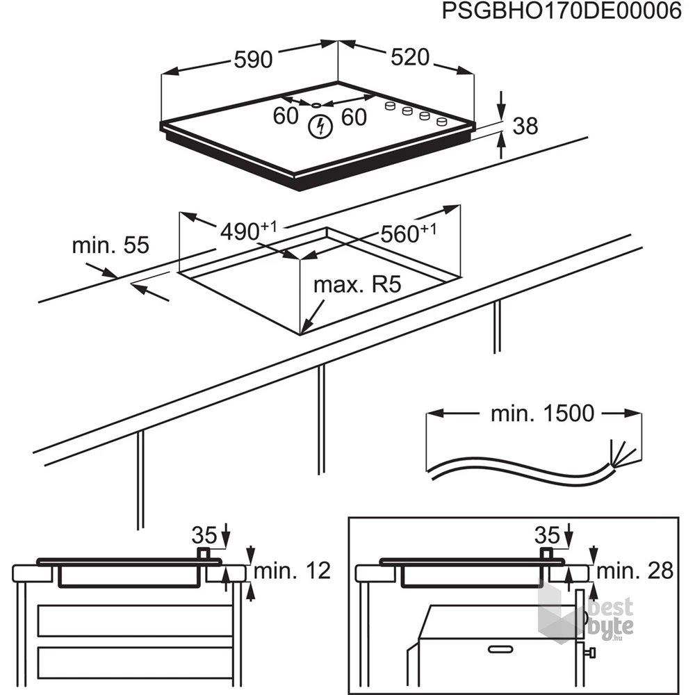 AEG HK654070FB fekete-inox, beépíthető, elektromos üvegkerámia, főzőzóna:4, beépíthető méret: 60cm, főzőlap