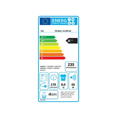 AEG TR718L2E 8 kg hőszivattyús szárítógép