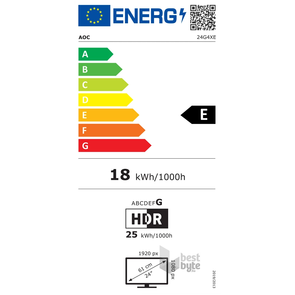 AOC 23,8" 24G4XE FHD IPS 180Hz HDMI/DP monitor