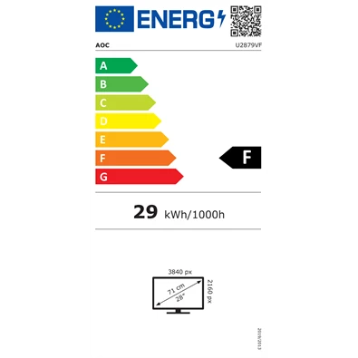 AOC 28" U2879VF QHD TN DP/HDMI/DVI/VGA adapter nélküli monitor (Használt A)