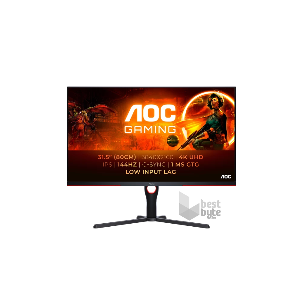 AOC 31,5" U32G3X/BK 4K UHD IPS 144Hz DP/HDMI LED gamer monitor