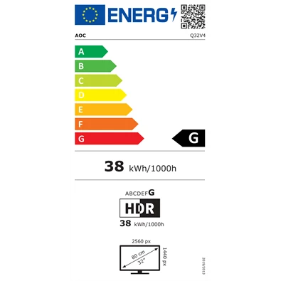 AOC 31,5"Q32V4 QHD IPS 75Hz DP/HDMI WLED monitor (Újracsomagolt)