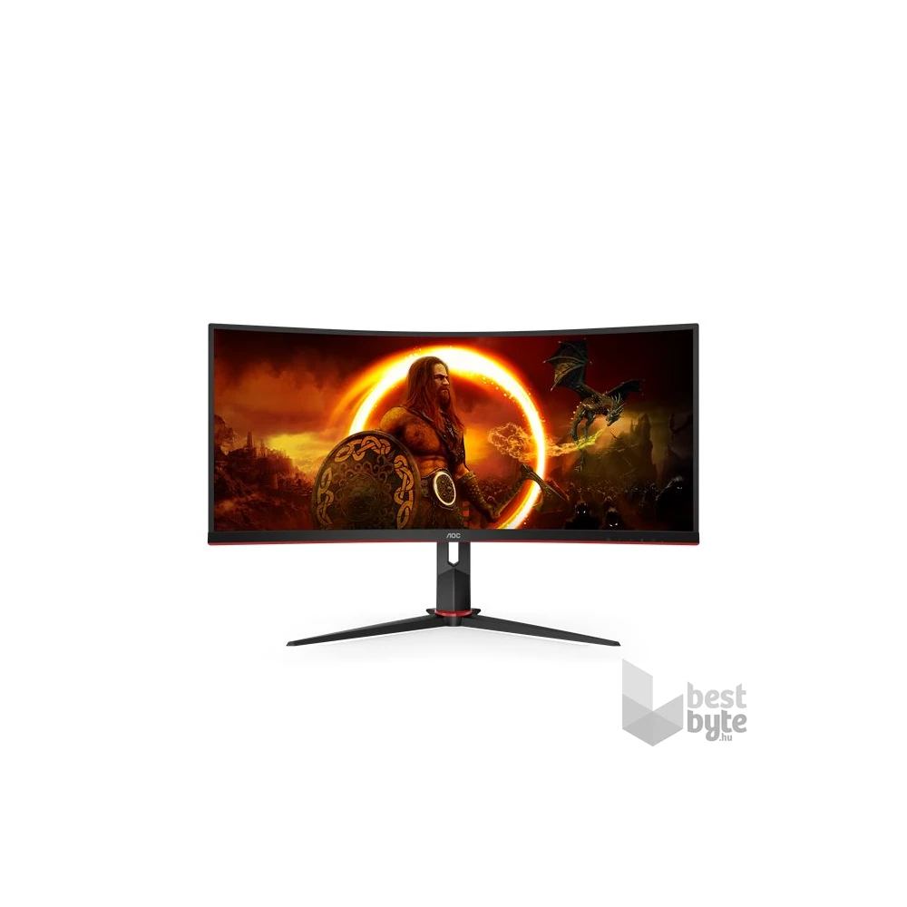 AOC 34" CU34G2X/BK UWQHD 144Hz VA HDMI/DP/USB ívelt gamer monitor