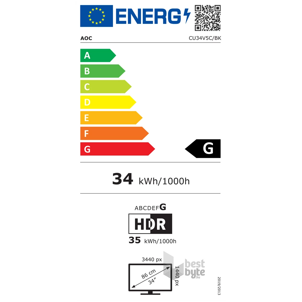 AOC 34" CU34V5C/BK UWQHD VA 100Hz HDMI/USB-C/DP ívelt monitor