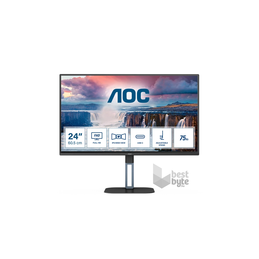 AOC 24" 24V5C/BK FHD IPS HDMI/DP/USB-C/USB monitor